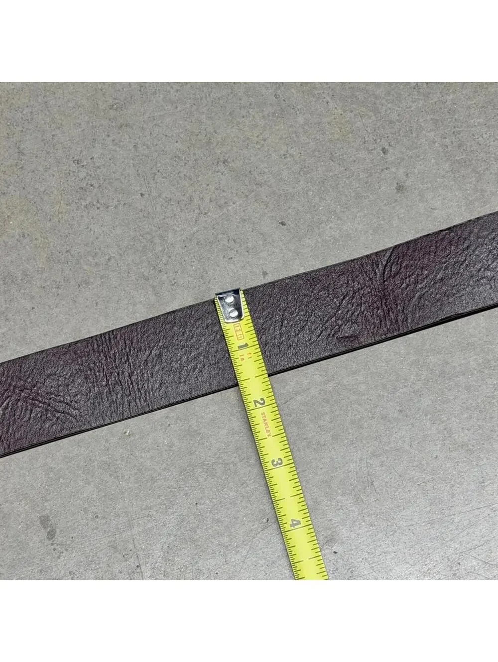 Vintage Y2K Brown Leather Belt with Tribal Fleur De Lis Star Gold Big Buckle